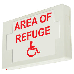 area of refuge with handicap symbol - ISA - exit sign 