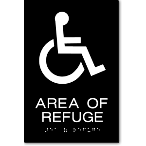 AREA OF REFUGE Wheelchair ADA Sign