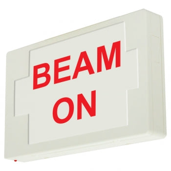 beam on sign exit sign with battery white housing red letters 