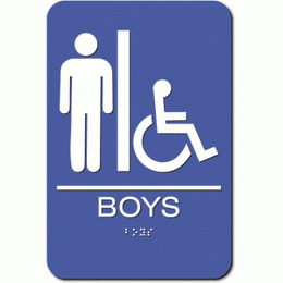 BOYS Accessible Restroom ADA Sign - Styrene