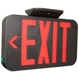 Round Exit Sign Black Housing - Battery  Back up 