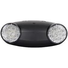 Black Emergency Light Fixture Modern Design Oval Lamps - UL Listed - Nicad Battery 