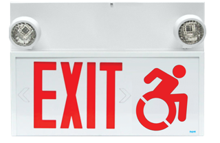 Connecticut approved exit sign with emergency lights- 