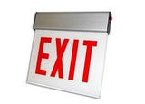 Chicago LED edge lit exit signs 120 minute battery brushed housing 