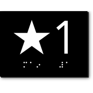 ELEVATOR JAMB STAR NUMBER ADA Sign