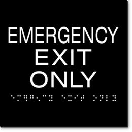EMERGENCY EXIT ONLY ADA Sign