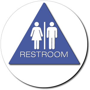 California Unisex RESTROOM Door Sign – Styrene