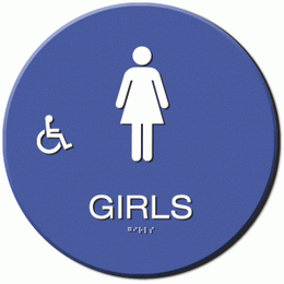 California GIRLS Accessible Restroom Door Sign – Styrene