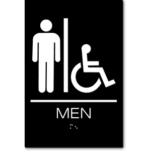 California MEN Accessible Restroom ADA Wall Sign