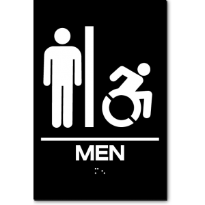 MEN Speedy Wheelchair Restroom Sign - NY and CT