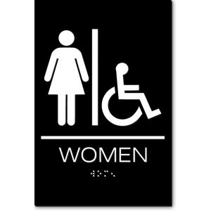 California WOMEN Accessible Restroom ADA Wall Sign