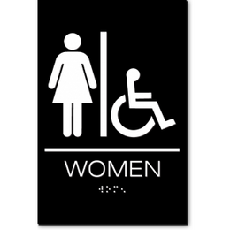 California WOMEN Accessible Restroom ADA Wall Sign