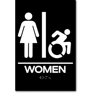 WOMEN Speedy Wheelchair Restroom Sign - NY and CT