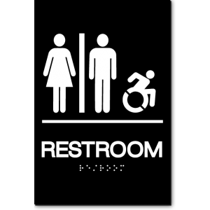 Unisex RESTROOM Speedy Wheelchair Sign - NY and CT