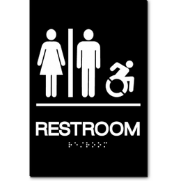 Unisex RESTROOM Speedy Wheelchair Sign - NY and CT