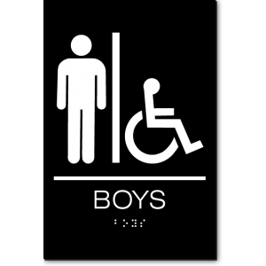 California BOYS Accessible Restroom ADA Wall Sign