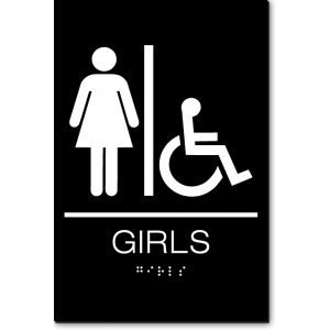 California GIRLS Accessible Restroom ADA Wall Sign