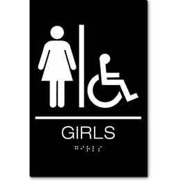 California GIRLS Accessible Restroom ADA Wall Sign