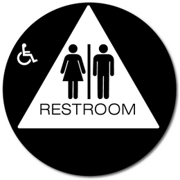California Unisex Accessible RESTROOM Door Sign