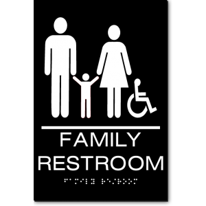 California FAMILY RESTROOM Accessible ADA Wall Sign