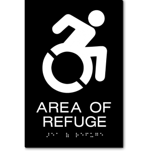 AREA OF REFUGE Speedy Wheelchair Sign - NY and CT