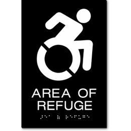 AREA OF REFUGE Speedy Wheelchair Sign - NY and CT