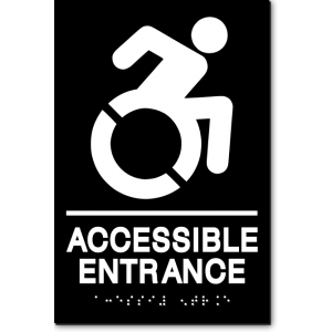ACCESSIBLE ENTRANCE Speedy Wheelchair Sign - NY and CT