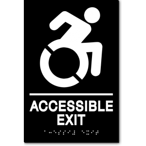 ACCESSIBLE EXIT Speedy Wheelchair Sign - NY and CT