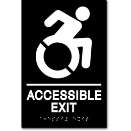 ACCESSIBLE EXIT Speedy Wheelchair Sign - NY and CT