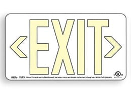 White Photoluminescent Exit Sign Glow in the Dark UL Listed 