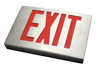Cast Aluminum Exit Sign Red LED Black Back Aluminum Face 