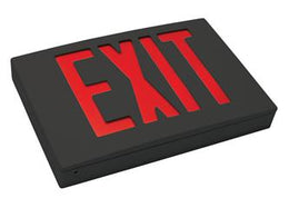 Black Cast Aluminum Exit Sign  - Red LED - Battery
