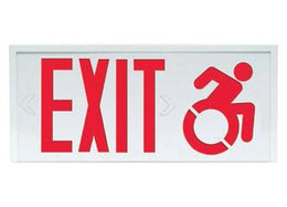 Connecticut Approved Exit Sign Steel With Wheelchair Accessible ISA Symbol 