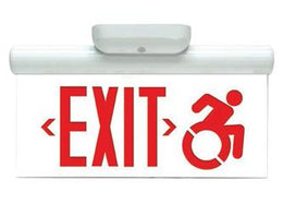 Connecticut Code Approved Clear Edge Lit Exit Sign Surface Mount Wheelchair Symbol Accessible 