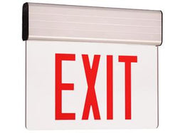 Edge Lit Exit Sign Clear Panel Surface Mount - Battery UL Listed 