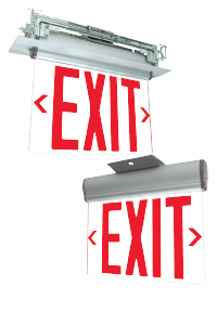 Angle pivoting edge lit exit sign
