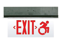 Recessed Connecticut Approved Edge Lit Exit Sign -Wheelchair Accessible