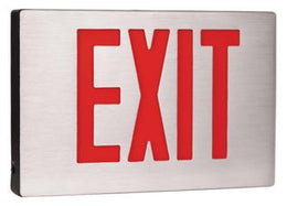 New York Compliant Brushed Aluminum Exit Sign with 90 Minute Battery - UL Listed 