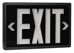 Self Luminous Wireless Exit Sign Black Face Black Housing - No Electricity