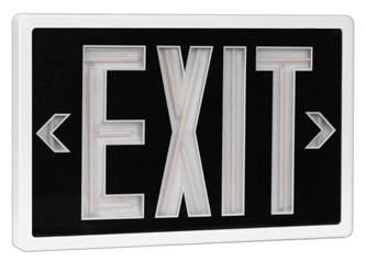 Tritium Self Luminous Exit Sign Black Face White Housing