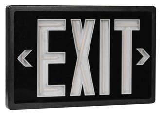 Tritium Double Face Self Luminous Exit Sign Black Face Black Housing