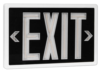 Tritium Double Face Self Luminous Exit Sign Black Face White Housing