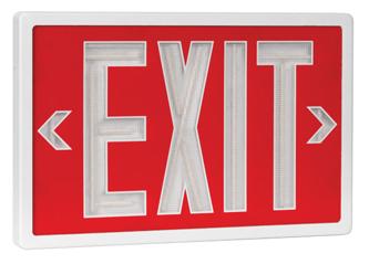 Tritium Double Face Self Luminous Exit Sign Red Face White Housing
