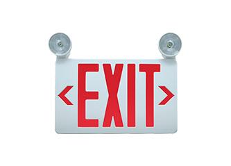 Compact Combo Exit Sign with Fully Adjustable High Wall LED Lamps ...