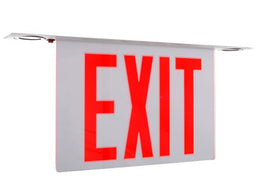 CX Series Recessed LED Edge Lit Exit Sign with MR 16 Emergency Downlight - Battery Backup - New York