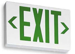 Lithonia Thermplastic Green Led Exit Sign With Battery Back Up