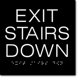EXIT STAIRS DOWN ADA Sign