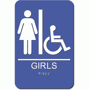 GIRLS Accessible Restroom Sign - Styrene