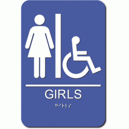 GIRLS Accessible Restroom Sign - Styrene