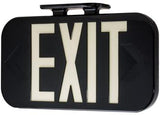 Hybrid Electric and LED Black Exit Sign - Photoluminescent Back-up - UL Certified